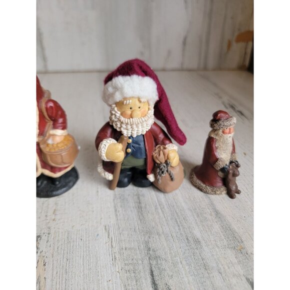 Vintage variety Santa Claus bear miniature folk art Figure Set decor - Picture 4 of 6